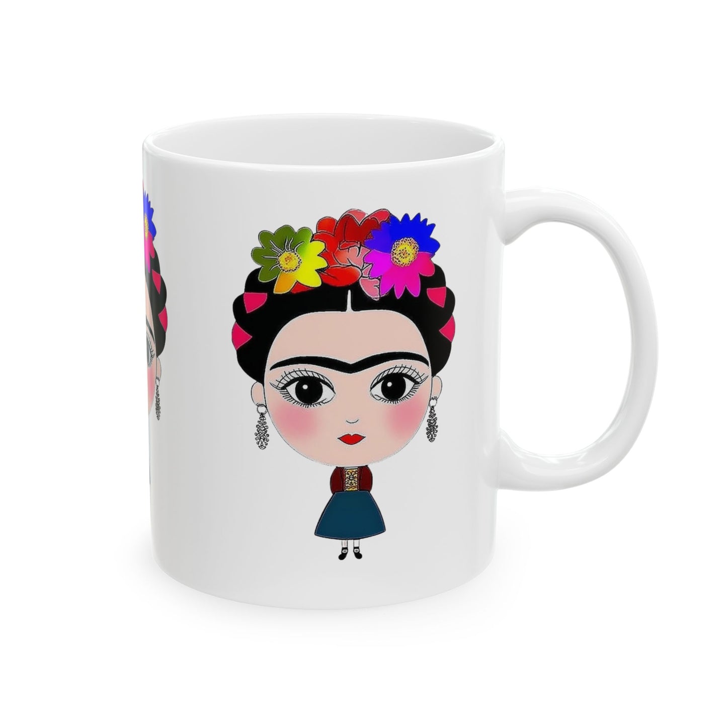 Frida Kahlo Inspired Ceramic Mug - Artistic Coffee Cup for Art Lovers, Gift for Friends, Unique Home Decor, 11oz, 15oz