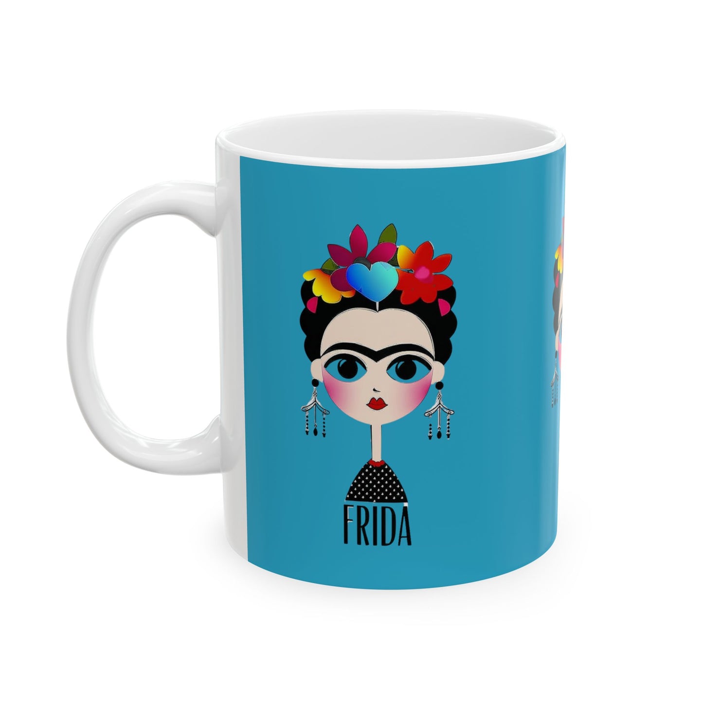 Frida Kahlo Inspired Ceramic Mug - Artistic Coffee Cup for Art Lovers, Gift for Friends, Unique Home Decor, 11oz, 15oz