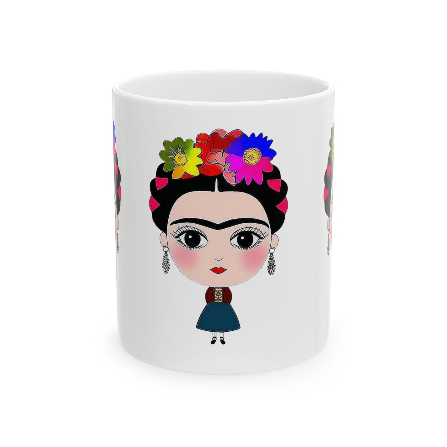 Frida Kahlo Inspired Ceramic Mug - Artistic Coffee Cup for Art Lovers, Gift for Friends, Unique Home Decor, 11oz, 15oz