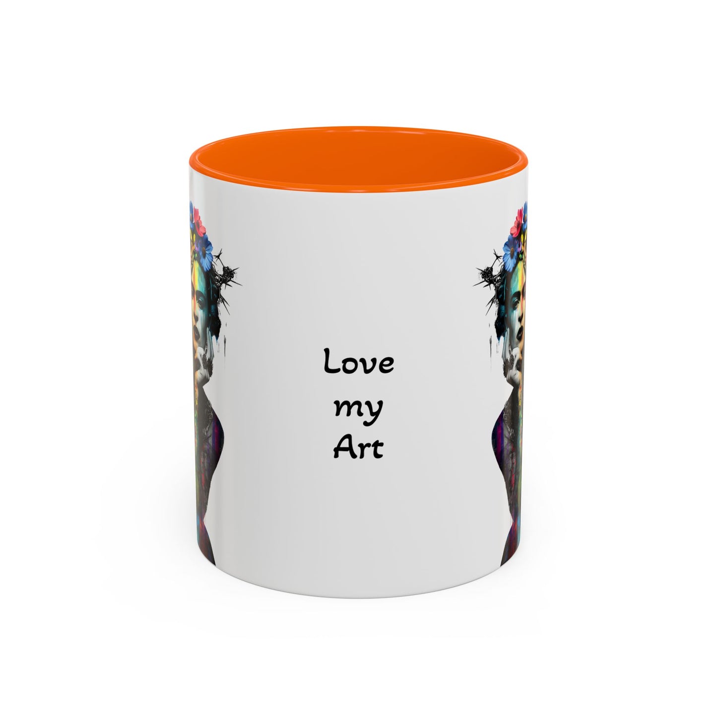 Frida Kahlo Inspired Accent Coffee Mug - "Love My Art" - 11 & 15oz