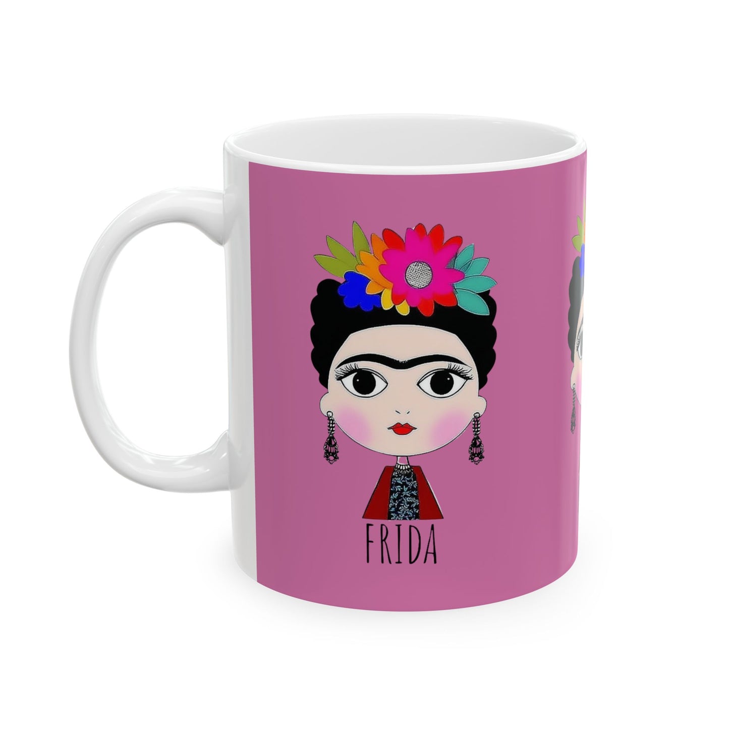 Frida Kahlo Inspired Ceramic Mug - Artistic Coffee Cup for Art Lovers, Gift for Friends, Unique Home Decor, 11oz, 15oz