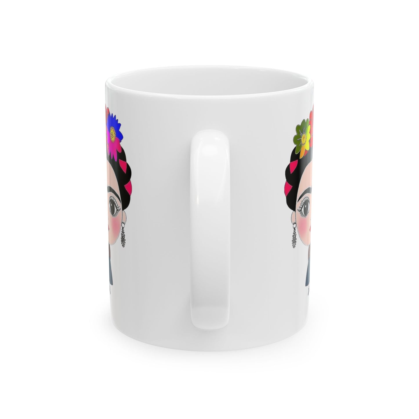 Frida Kahlo Inspired Ceramic Mug - Artistic Coffee Cup for Art Lovers, Gift for Friends, Unique Home Decor, 11oz, 15oz