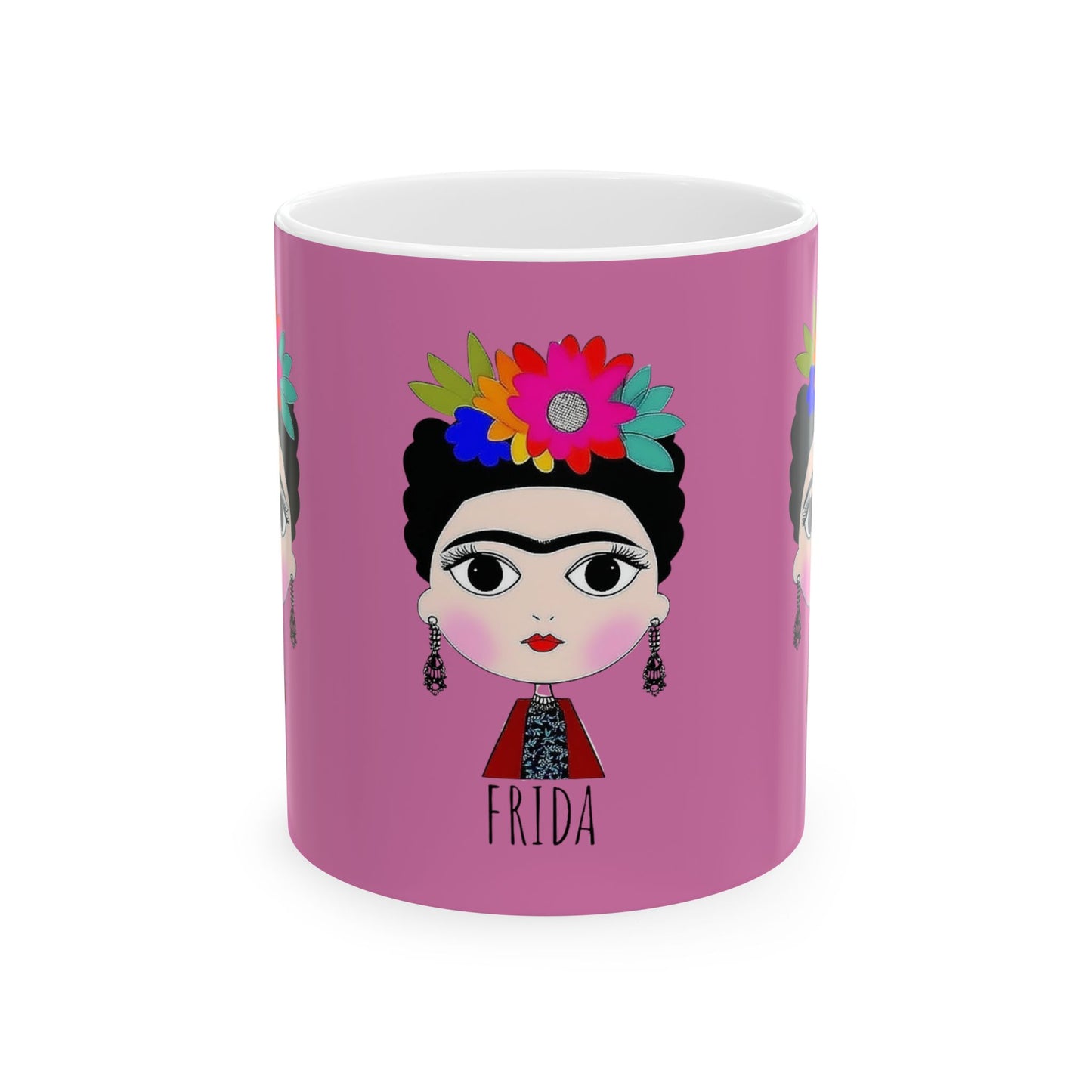 Frida Kahlo Inspired Ceramic Mug - Artistic Coffee Cup for Art Lovers, Gift for Friends, Unique Home Decor, 11oz, 15oz