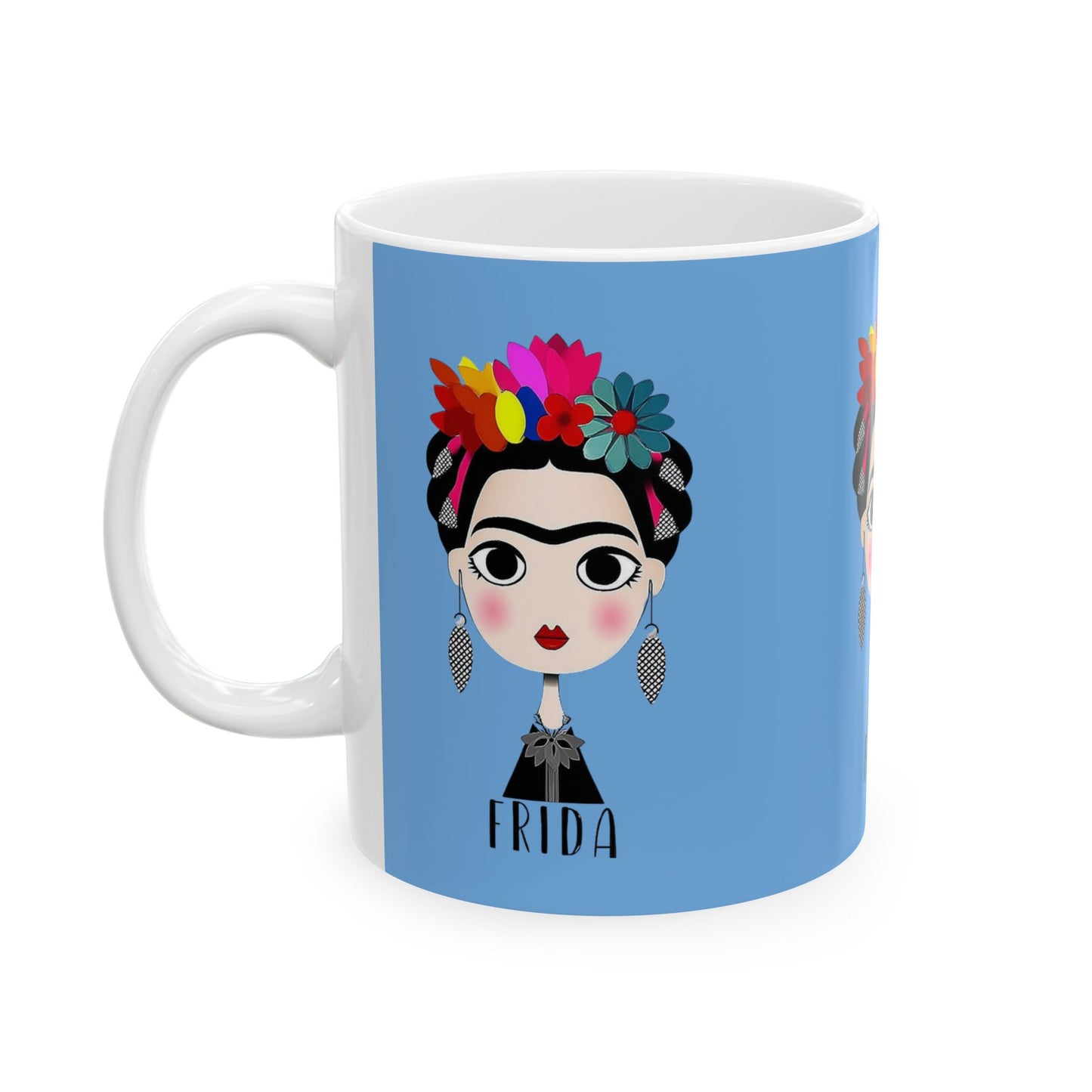Frida Kahlo Inspired Ceramic Mug - Artistic Coffee Cup for Art Lovers, Gift for Friends, Unique Home Decor, 11oz, 15oz
