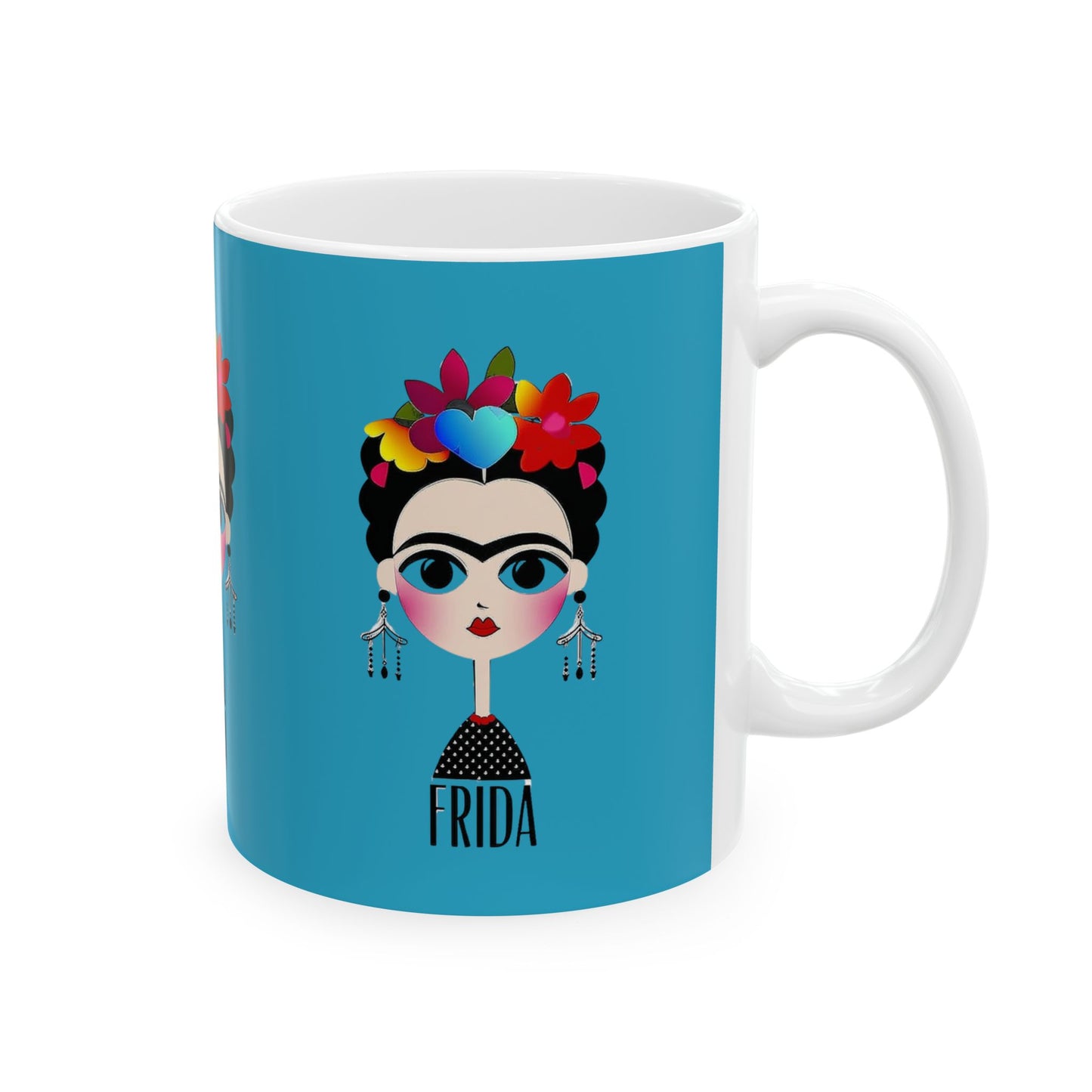 Frida Kahlo Inspired Ceramic Mug - Artistic Coffee Cup for Art Lovers, Gift for Friends, Unique Home Decor, 11oz, 15oz