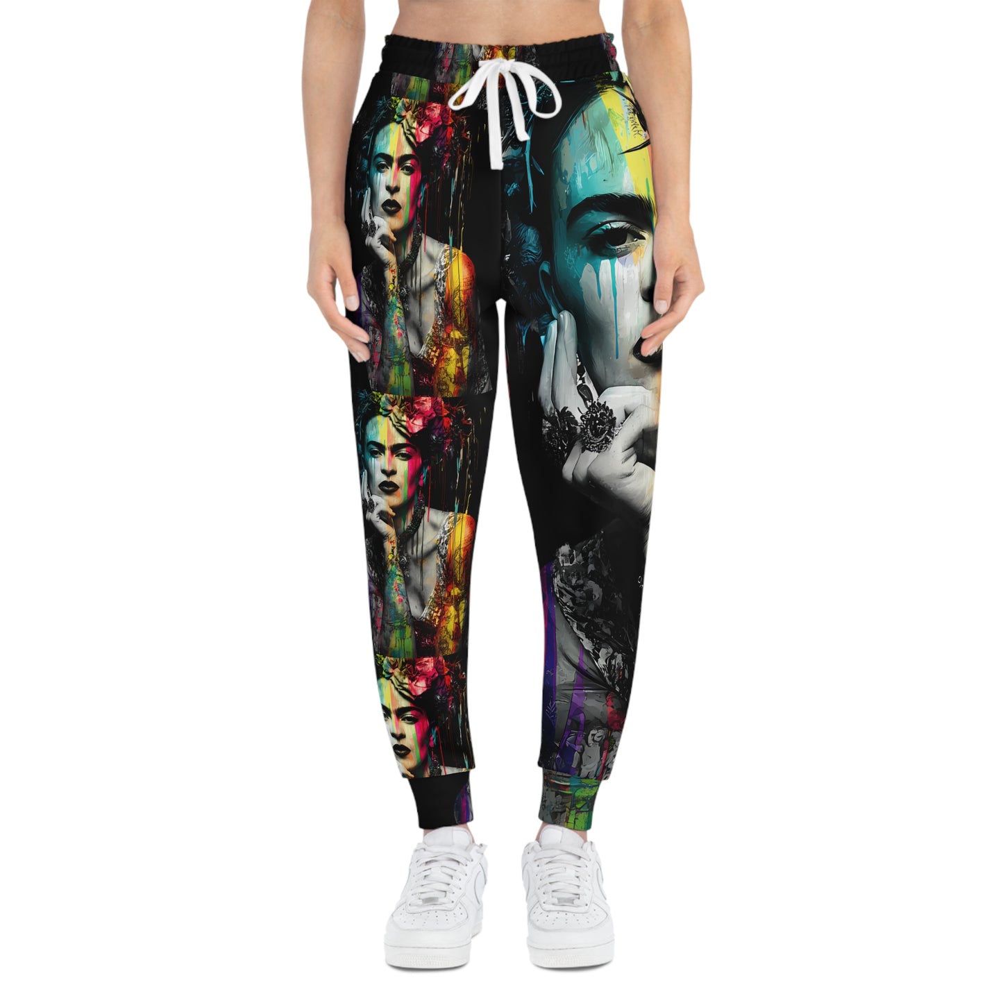 Vibrant Artistic Joggers, Frida Kahlo Inspired Athleisure Pants, Creative Lounge Trousers, Colorful Art Joggers, Unique Gift for Art Lovers