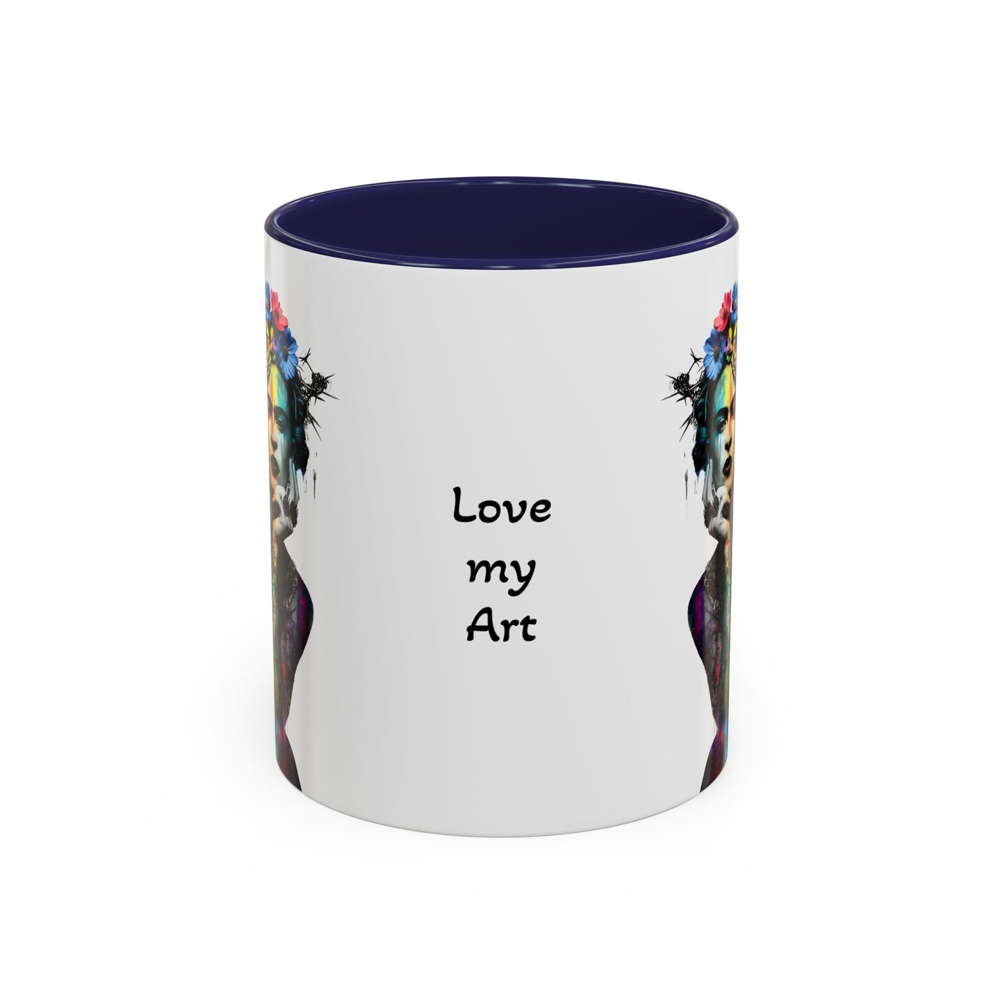 Frida Kahlo Inspired Accent Coffee Mug - "Love My Art" - 11 & 15oz