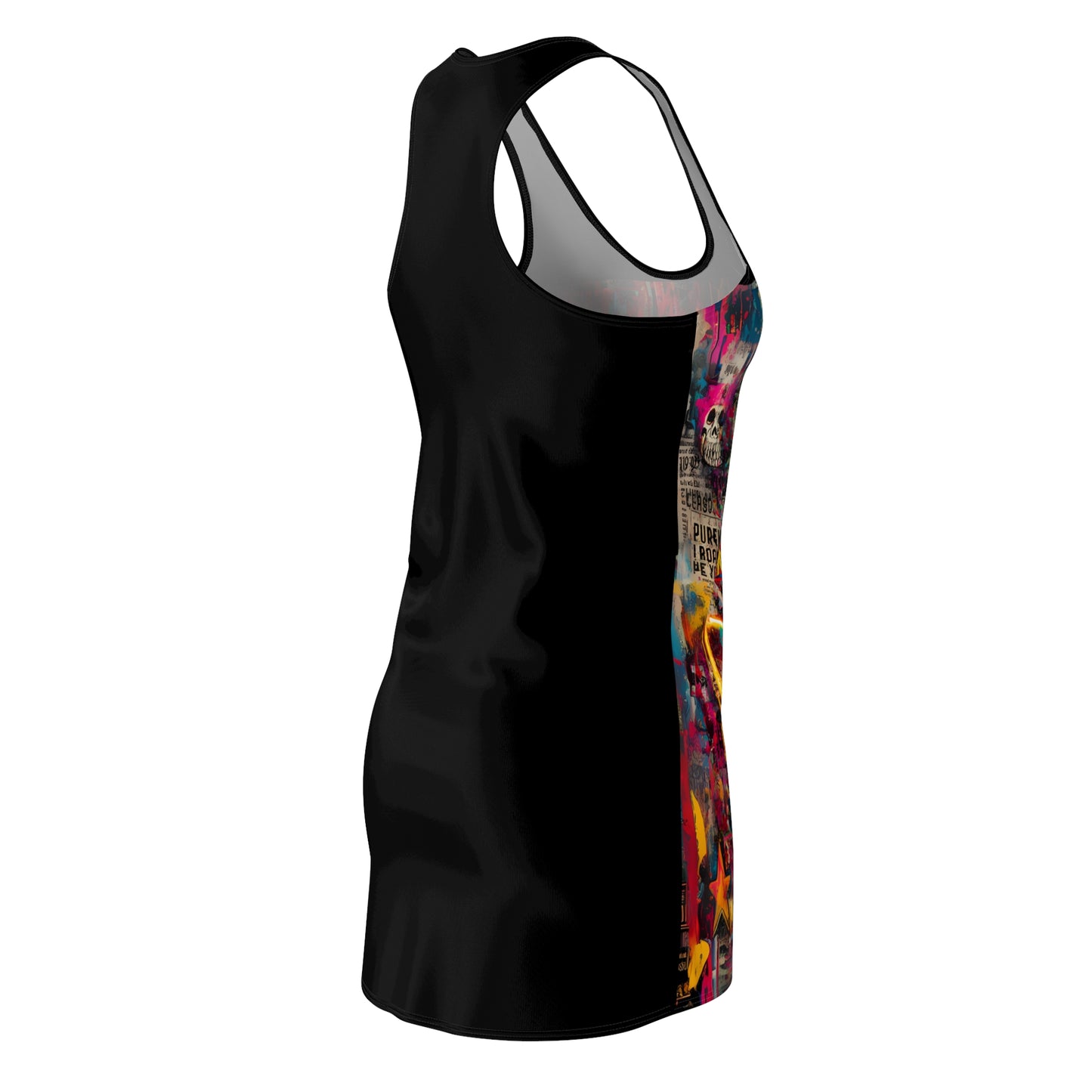 Rebel Vibe Women's Racerback Dress, AOP Summer Dress, Edgy Fashion, Statement Piece, Festival Outfit, Unique Gift Idea
