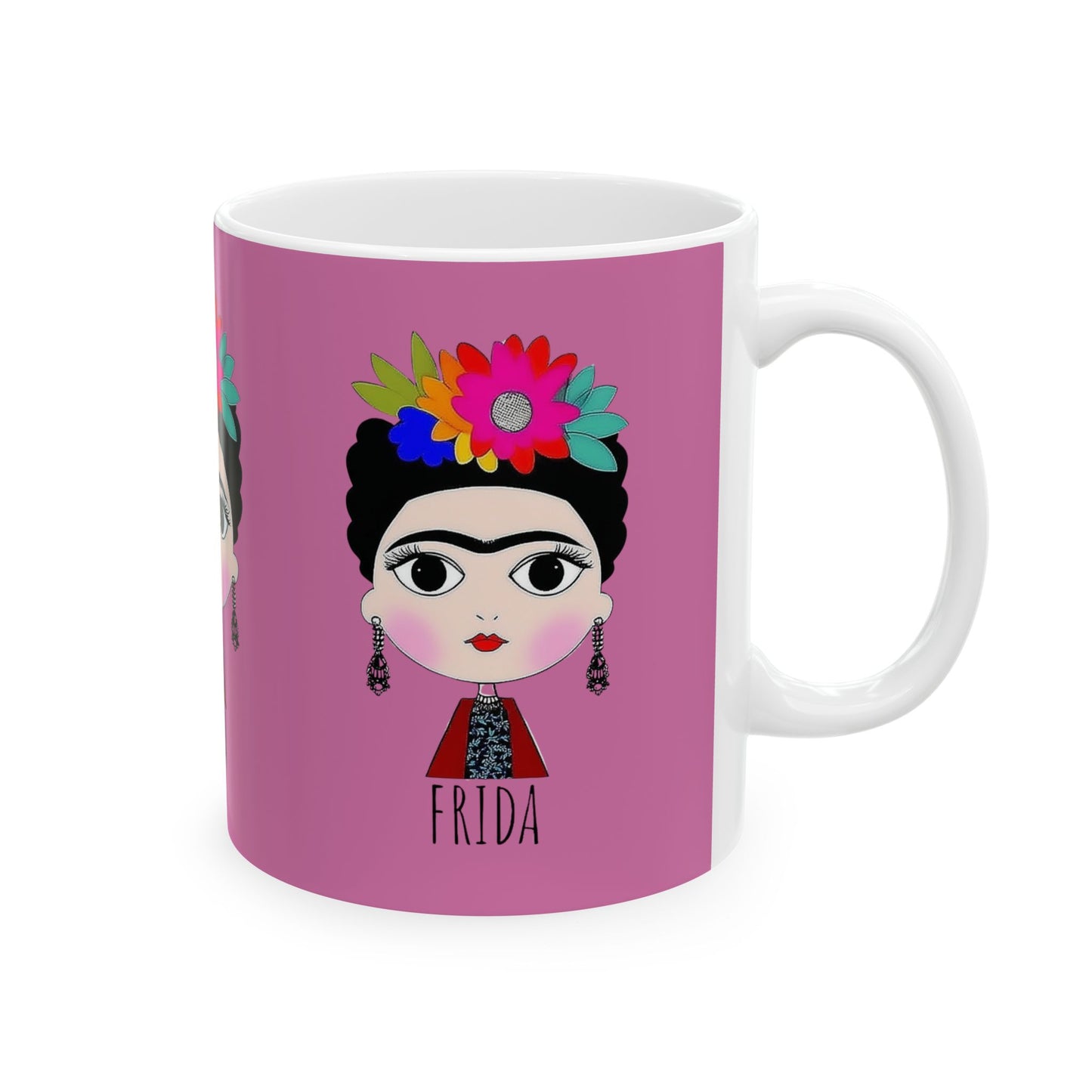 Frida Kahlo Inspired Ceramic Mug - Artistic Coffee Cup for Art Lovers, Gift for Friends, Unique Home Decor, 11oz, 15oz