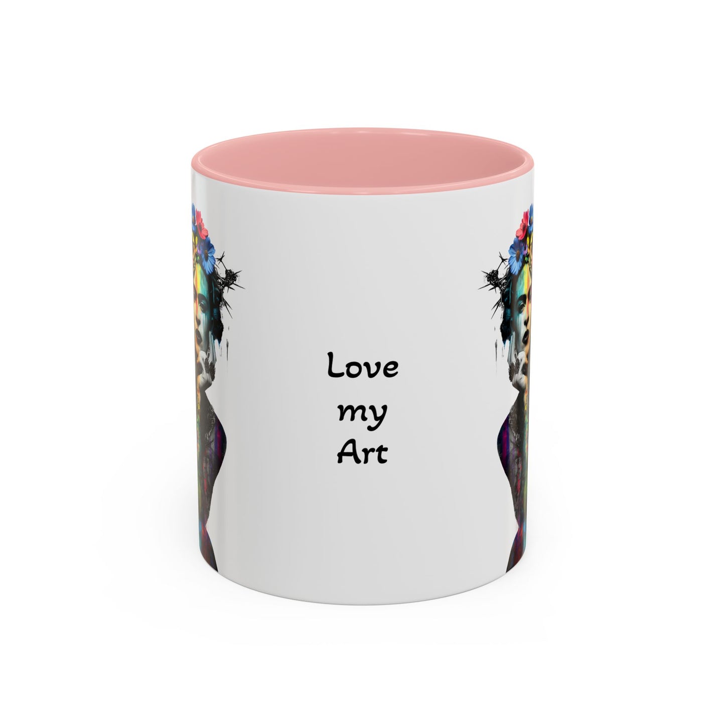Frida Kahlo Inspired Accent Coffee Mug - "Love My Art" - 11 & 15oz