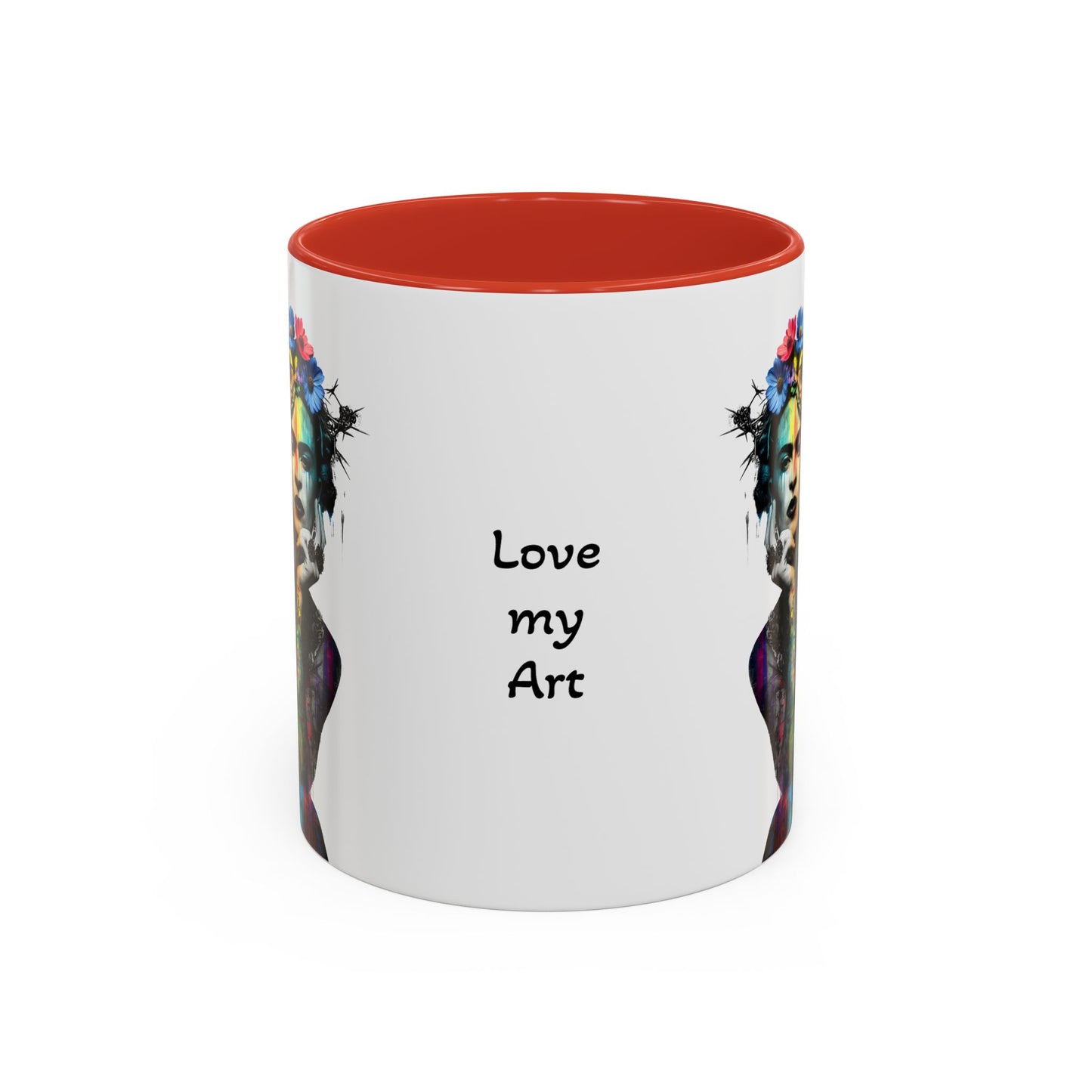 Frida Kahlo Inspired Accent Coffee Mug - "Love My Art" - 11 & 15oz
