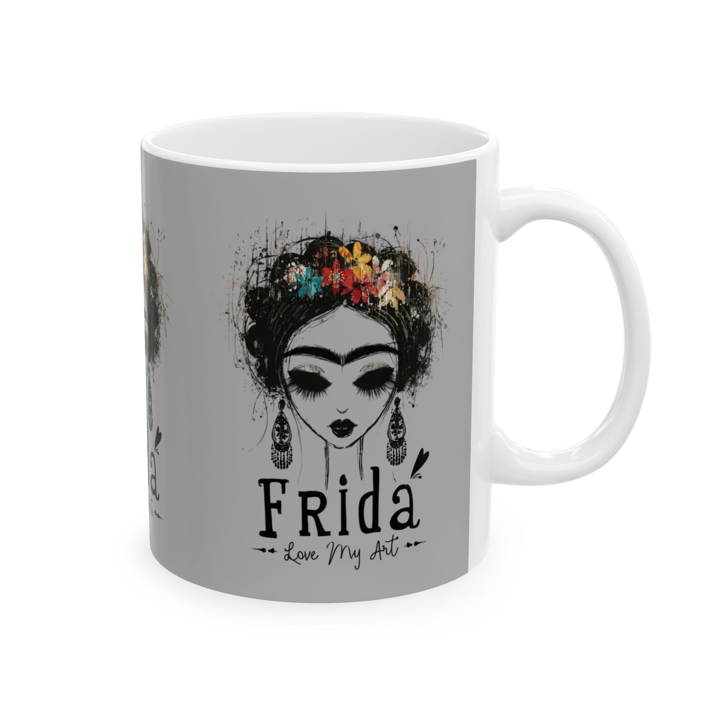 Frida Kahlo Inspired Ceramic Mug - Artistic Coffee Cup for Art Lovers, Gift for Friends, Unique Home Decor, 11oz, 15oz