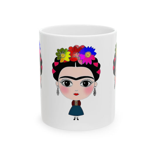 Frida Kahlo Inspired Ceramic Mug - Artistic Coffee Cup for Art Lovers, Gift for Friends, Unique Home Decor, 11oz, 15oz