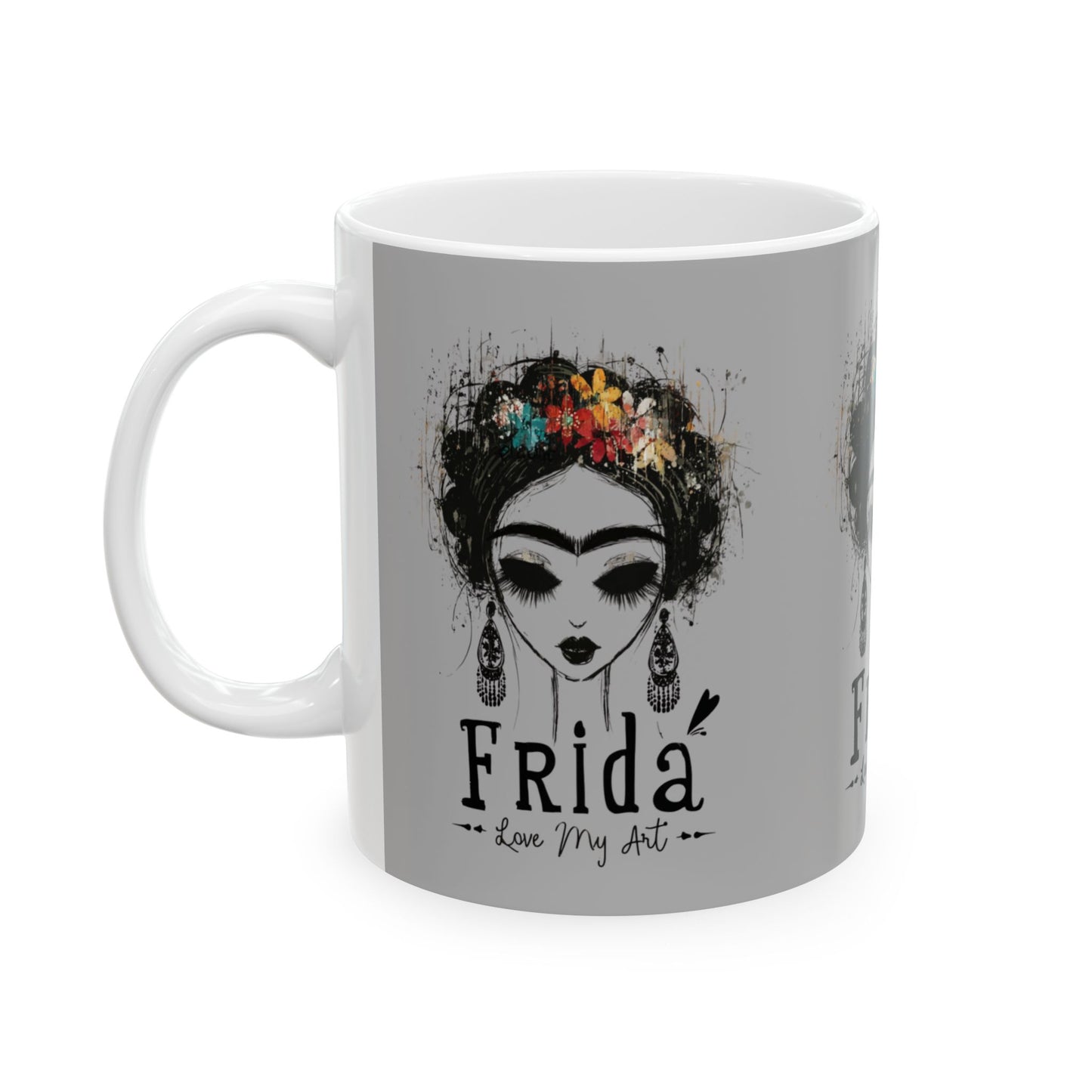 Frida Kahlo Inspired Ceramic Mug - Artistic Coffee Cup for Art Lovers, Gift for Friends, Unique Home Decor, 11oz, 15oz