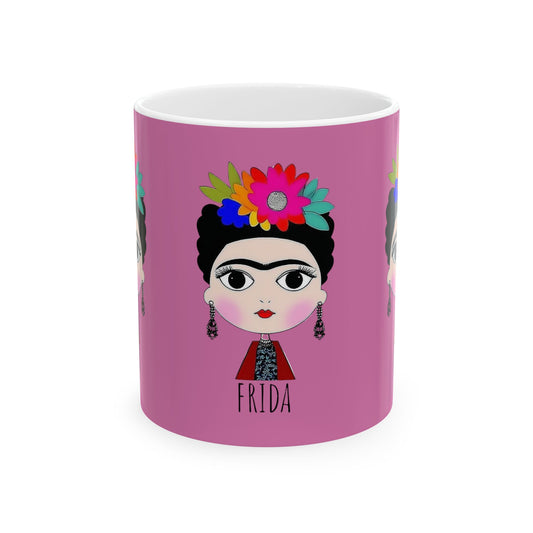 Frida Kahlo Inspired Ceramic Mug - Artistic Coffee Cup for Art Lovers, Gift for Friends, Unique Home Decor, 11oz, 15oz
