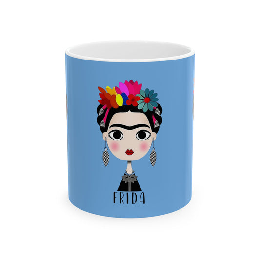 Frida Kahlo Inspired Ceramic Mug - Artistic Coffee Cup for Art Lovers, Gift for Friends, Unique Home Decor, 11oz, 15oz