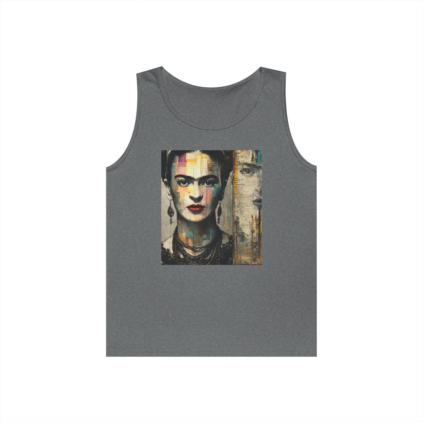 Frida Inspired Unisex Heavy Cotton Tank Top, Art Lover Gift, Summer Fashion, LGBTQ+ Pride Apparel, Boho Style Clothing, Vintage Aesthetic