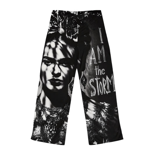 Frida Kahlo inspired Women's Pajama Pants, Cozy Sleepwear, Chill Nightwear, Unique Gift for Her, Inspirational Loungewear, I Am the Storm
