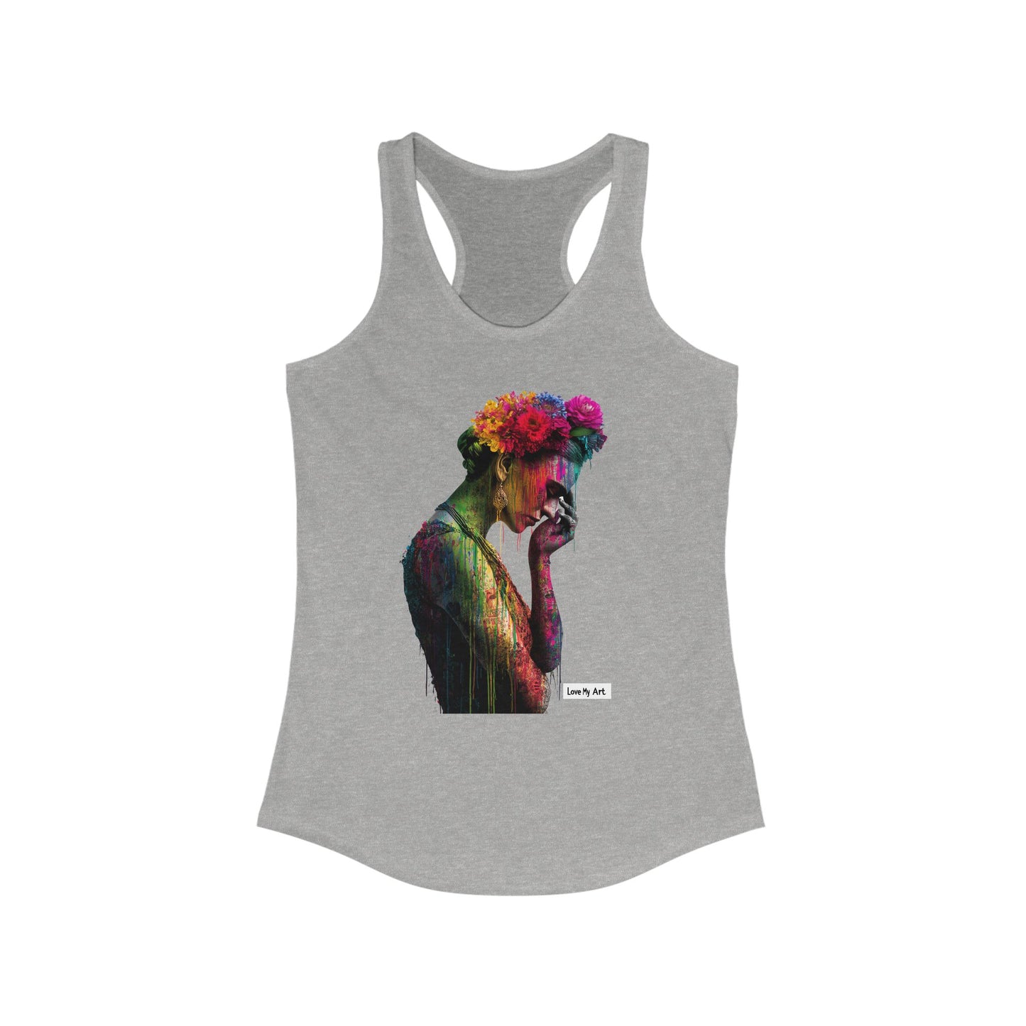 Colorful Floral Art Racerback Tank for Women - Ideal Summer Top