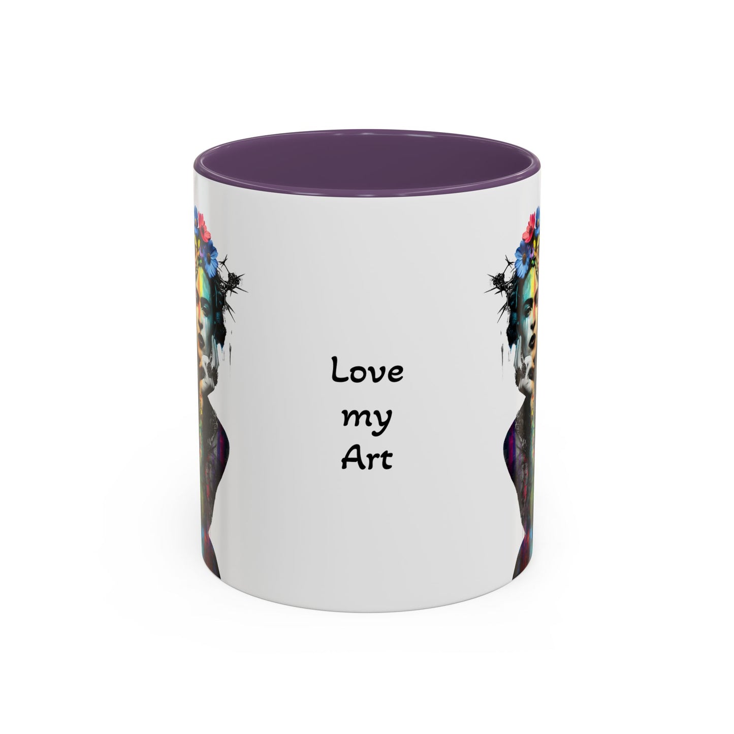 Frida Kahlo Inspired Accent Coffee Mug - "Love My Art" - 11 & 15oz