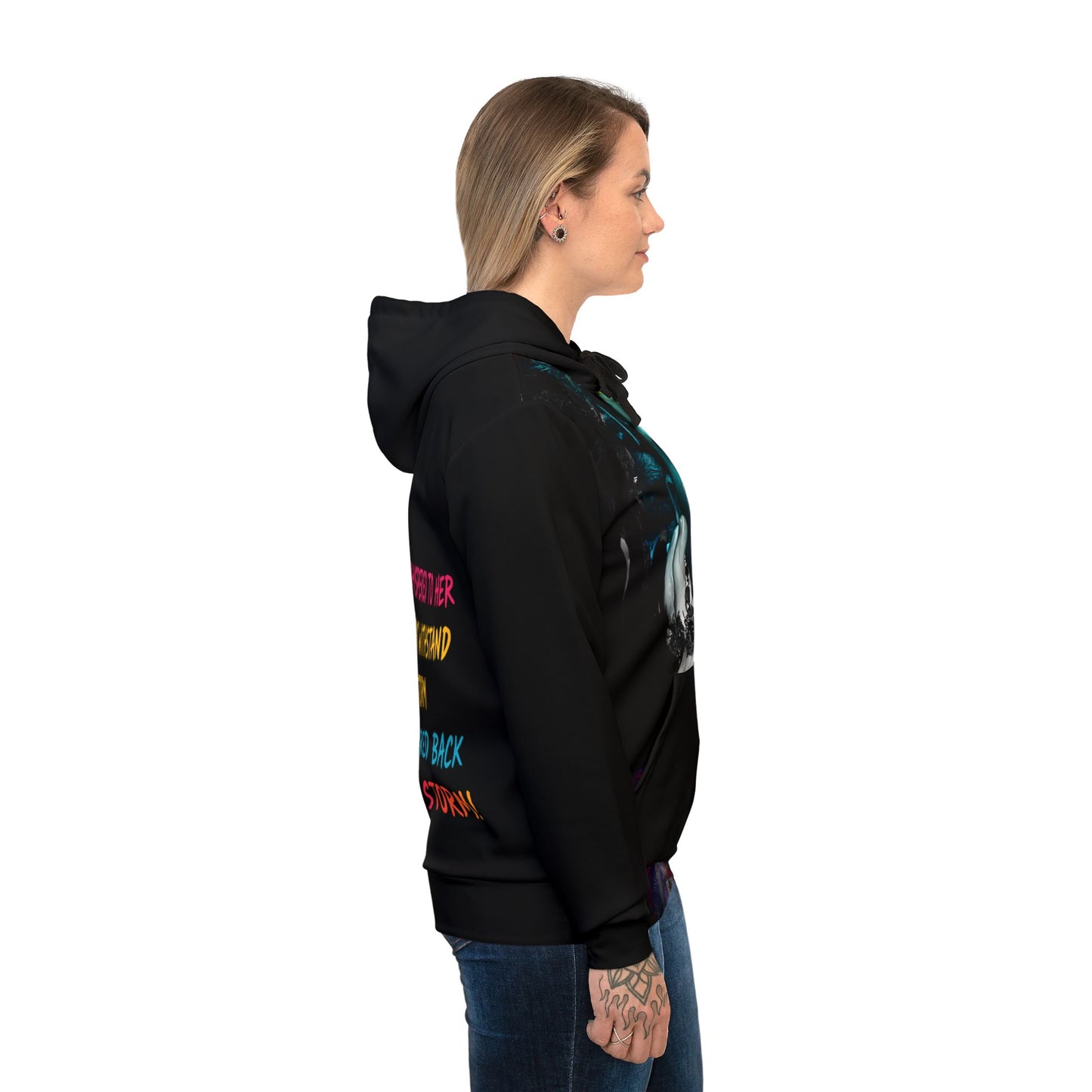 Frida Kahlo Inspired Athletic Hoodie, Artistic Sportwear, Unique Sweatshirt, Gift for Artists, Colorful Hoodie for Everyday
