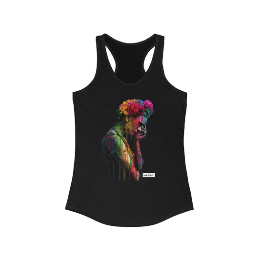 Colorful Floral Art Racerback Tank for Women - Ideal Summer Top