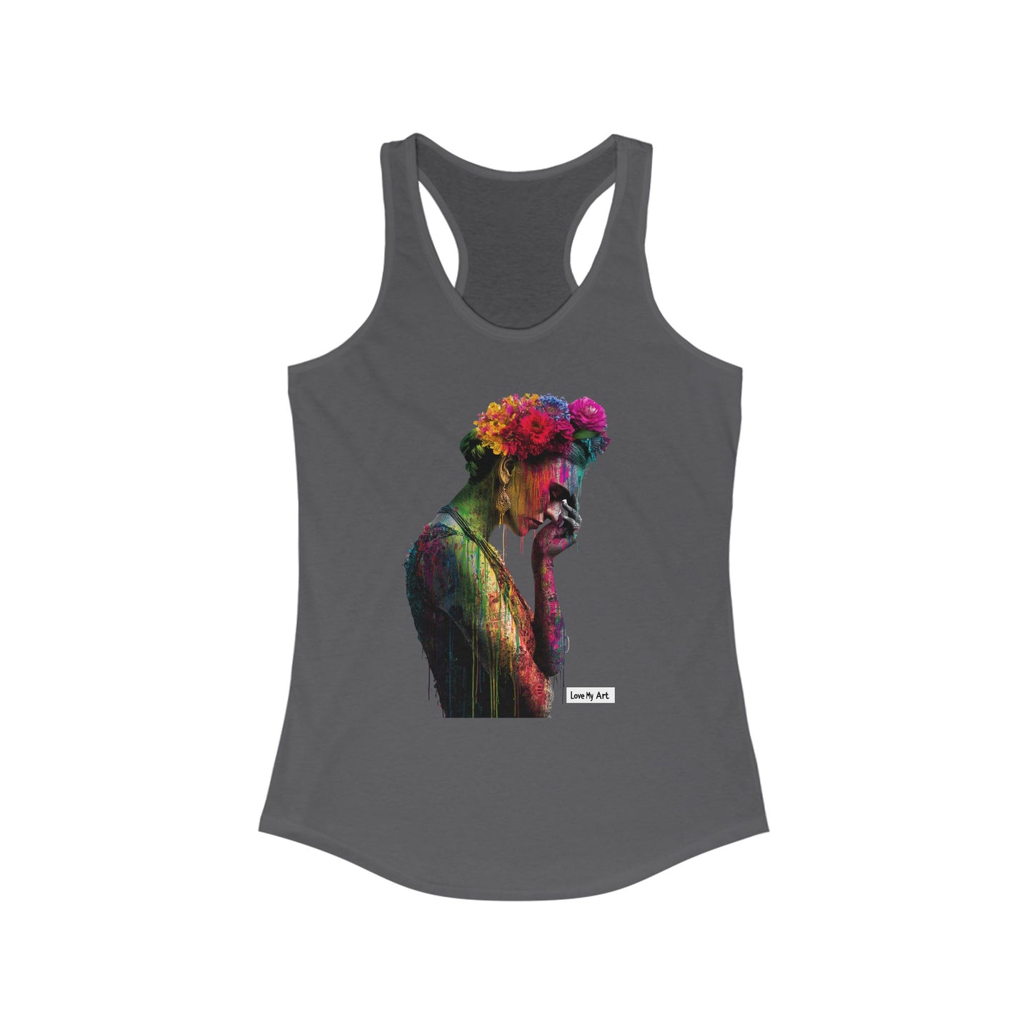 Colorful Floral Art Racerback Tank for Women - Ideal Summer Top