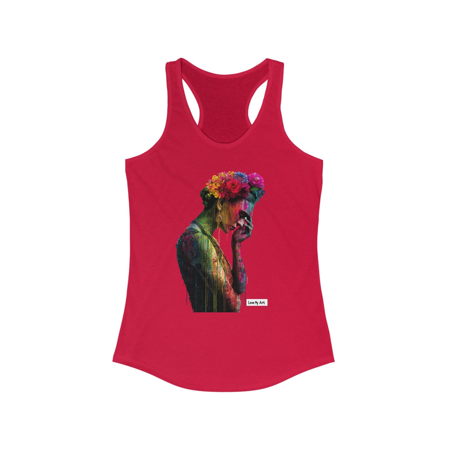 Colorful Floral Art Racerback Tank for Women - Ideal Summer Top