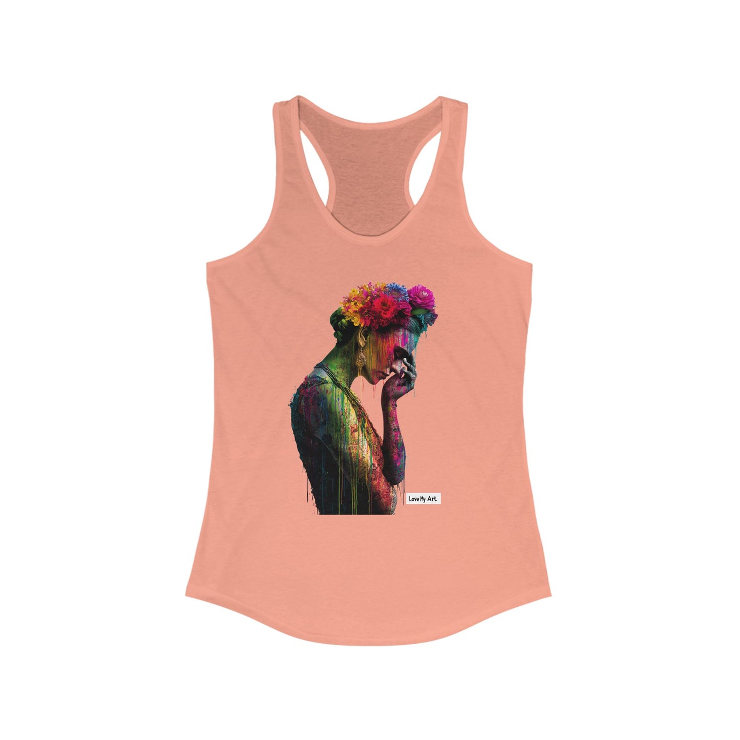 Colorful Floral Art Racerback Tank for Women - Ideal Summer Top