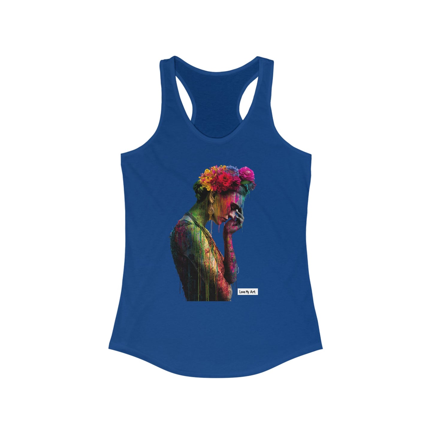 Colorful Floral Art Racerback Tank for Women - Ideal Summer Top