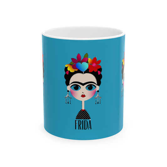 Frida Kahlo Inspired Ceramic Mug - Artistic Coffee Cup for Art Lovers, Gift for Friends, Unique Home Decor, 11oz, 15oz