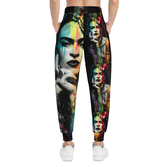 Vibrant Artistic Joggers, Frida Kahlo Inspired Athleisure Pants, Creative Lounge Trousers, Colorful Art Joggers, Unique Gift for Art Lovers