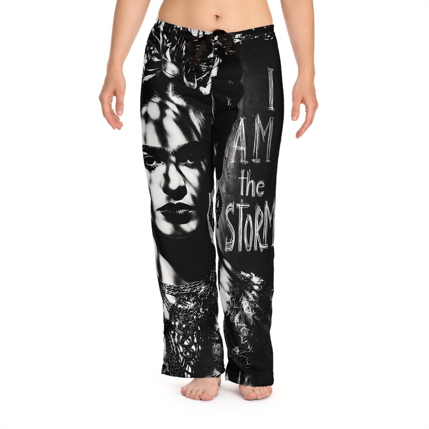 Frida Kahlo inspired Women's Pajama Pants, Cozy Sleepwear, Chill Nightwear, Unique Gift for Her, Inspirational Loungewear, I Am the Storm