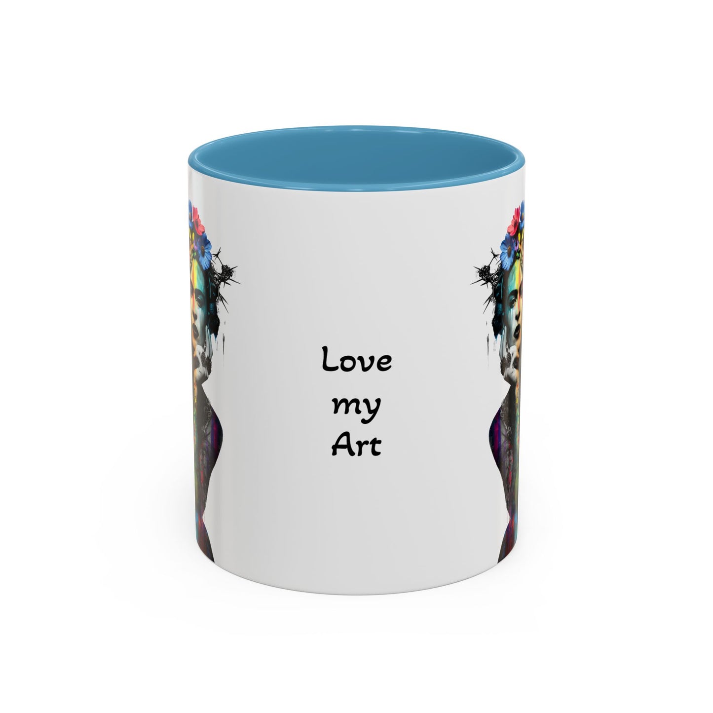 Frida Kahlo Inspired Accent Coffee Mug - "Love My Art" - 11 & 15oz