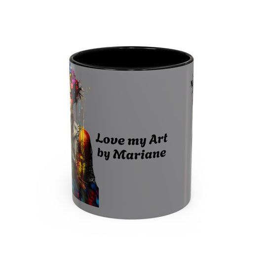 Colorful Frida Kahlo Accent Coffee Mug - Artistic Ceramic Mug for Enthusiasts