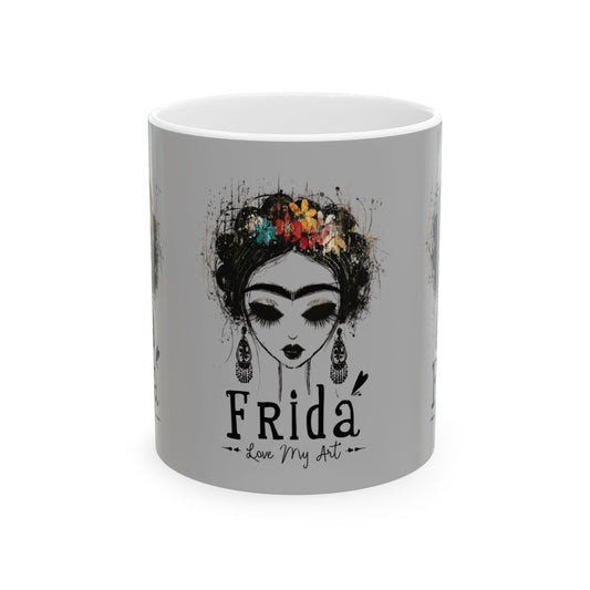 Frida Kahlo Inspired Ceramic Mug - Artistic Coffee Cup for Art Lovers, Gift for Friends, Unique Home Decor, 11oz, 15oz