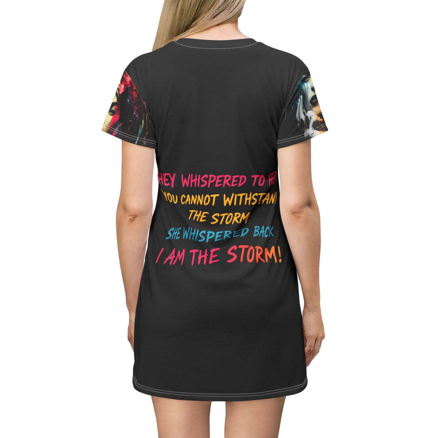 Frida Inspired T-Shirt Dress, Colorful Art Apparel, Unique Gift for Art Lovers, Casual Wear, Statement Dress, Women's Fashion